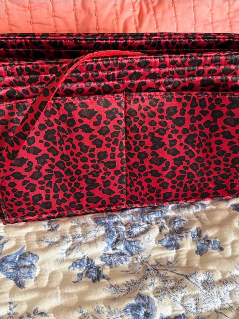 Red Leopard Print Women's Purse Insert Organizer